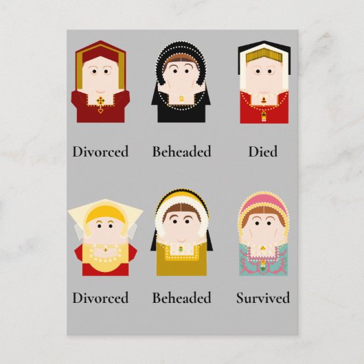 De zes vrouwen van Henry VIII Feestdagenkaart (Voorkant)