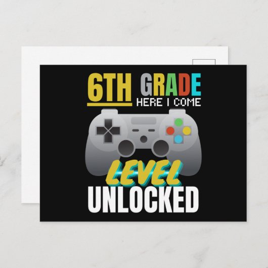 De zesde graad hier kom ik op niveau open. briefkaart (Voorkant / Achterkant)