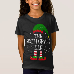De zesde klas elf bijpassende familie kerst paja t-shirt