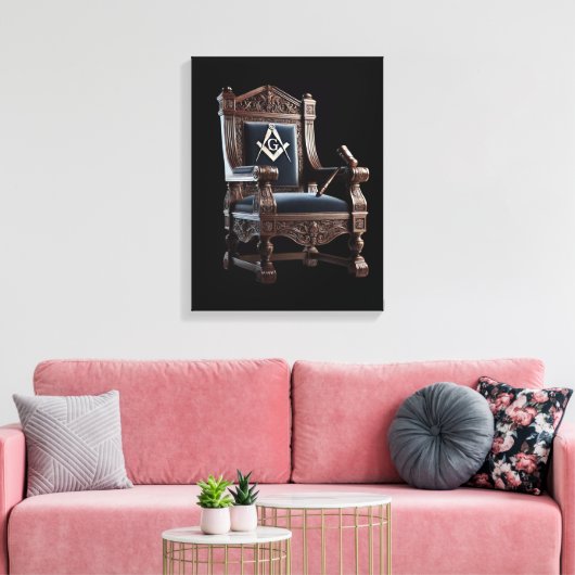 De zetel van wijsheid: een symbool van maçonniek l canvas afdruk (Insitu (Woonkamer))
