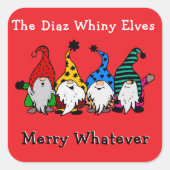 De zeurende elfen vrolijk elke Sticker (Voorkant)