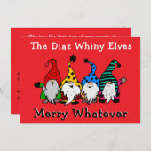 De zeurende elfen vrolijk welke partij uitnodiging (Voorkant / Achterkant)