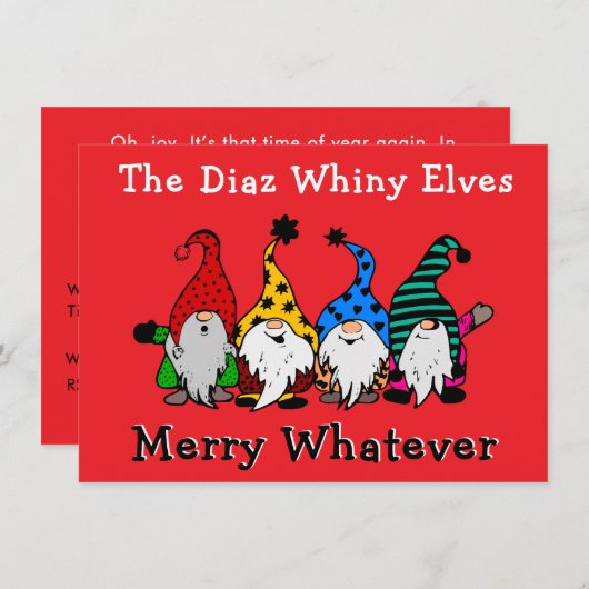 De zeurende elfen vrolijk welke partij uitnodiging (Voorkant / Achterkant)