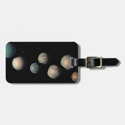 De zeven aardse planeten van Trappist-1 Bagagelabel (Voorkant horizontaal)