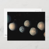 De zeven aardse planeten van Trappist-1 Briefkaart (Voorkant / Achterkant)