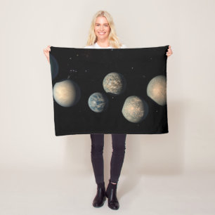 De zeven aardse planeten van Trappist-1 Fleece Deken