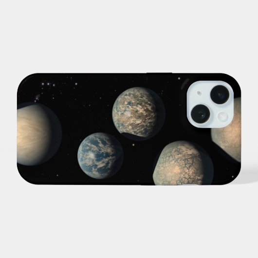De zeven aardse planeten van Trappist-1 iPhone 15 Case (Achterkant horizontaal)