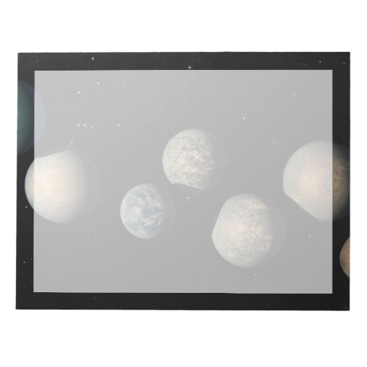 De zeven aardse planeten van Trappist-1 Notitieblok (Voorkant)