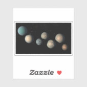 De zeven aardse planeten van Trappist-1 Sticker (Vel)