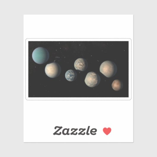 De zeven aardse planeten van Trappist-1 Sticker (Vel)