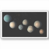 De zeven aardse planeten van Trappist-1 Sticker (Voorkant)