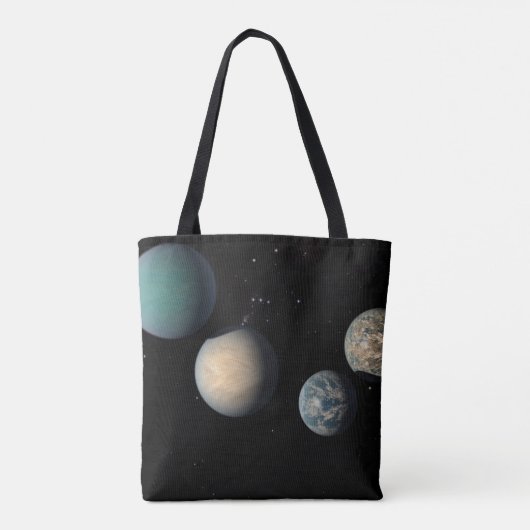 De zeven aardse planeten van Trappist-1 Tote Bag (Achterkant)