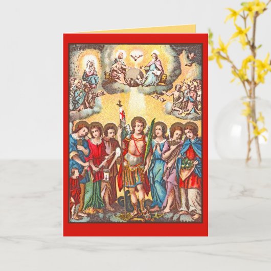 De zeven Archangels (CP 001; Chromolithograaf) Kaart (Gele Bloem)