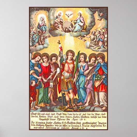 De zeven Archangels (CP 001; Chromolithograaf) Poster (Voorkant)