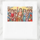 De zeven Archangels (CP 001; Chromolithograaf) Rechthoekige Sticker (Tas)