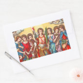 De zeven Archangels (CP 001; Chromolithograaf) Rechthoekige Sticker (Envelop)