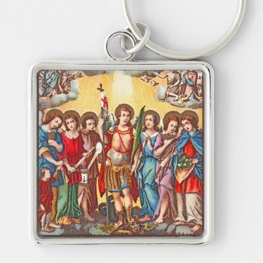 De zeven Archangels (CP 001; Chromolithograaf) Sleutelhanger (Voorkant)
