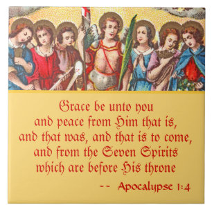 De zeven Archangels (CP 001; Chromolithograaf) Tegeltje