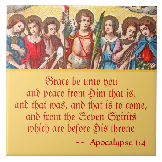 De zeven Archangels (CP 001; Chromolithograaf) Tegeltje (Voorkant)