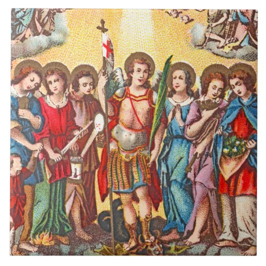 De zeven Archangels (CP 001; Chromolithograaf) Tegeltje (Voorkant)