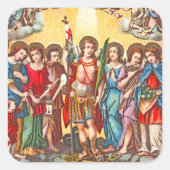 De zeven Archangels (CP 001; Chromolithograaf) Vierkante Sticker (Voorkant)