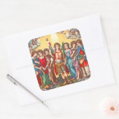 De zeven Archangels (CP 001; Chromolithograaf) Vierkante Sticker (Envelop)