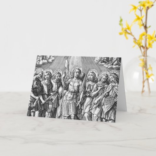 De zeven Archangels (M 034; Engraving) Kaart (Gele Bloem)