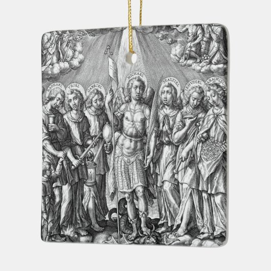 De zeven Archangels (M 034; Engraving) Keramisch Ornament (Links)