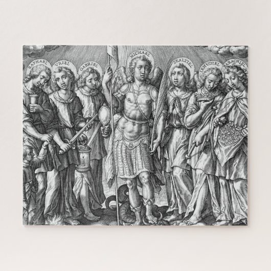 De zeven Archangels (M 034; Engraving) Legpuzzel (Horizontaal)