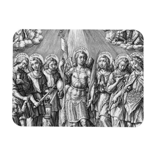 De zeven Archangels (M 034; Engraving) Magneet (Horizontaal)