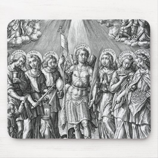 De zeven Archangels (M 034; Engraving) Muismat (Voorkant)