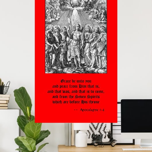 De zeven Archangels (M 034; Engraving) Poster (Thuiskantoor)