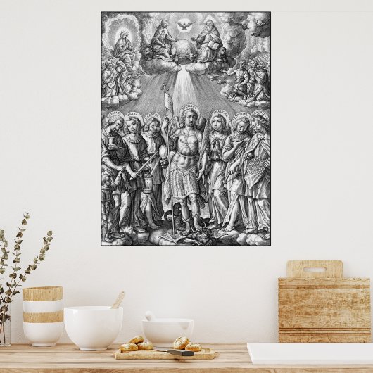 De zeven Archangels (M 034; Engraving) Poster (Keuken)