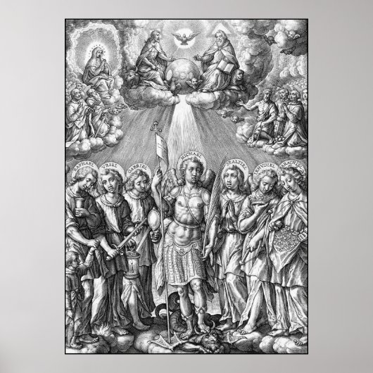 De zeven Archangels (M 034; Engraving) Poster (Voorkant)