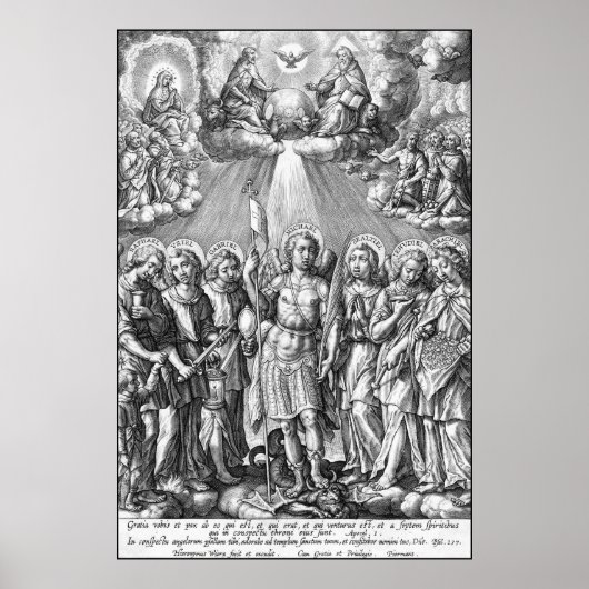 De zeven Archangels (M 034; Engraving) Poster (Voorkant)
