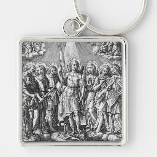 De zeven Archangels (M 034; Engraving) Sleutelhanger (Voorkant)