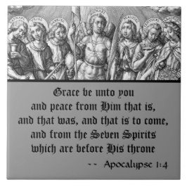 De zeven Archangels (M 034; Engraving) Tegeltje