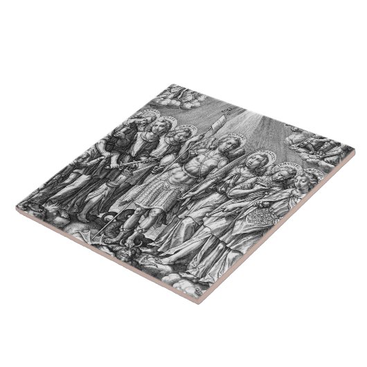 De zeven Archangels (M 034; Engraving) Tegeltje (Zijkant)