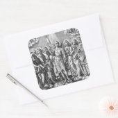 De zeven Archangels (M 034; Engraving) Vierkante Sticker (Envelop)