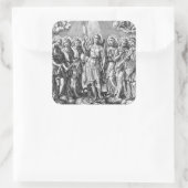De zeven Archangels (M 034; Engraving) Vierkante Sticker (Tas)