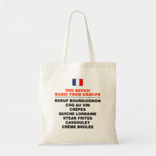 De Zeven Basis Voedselgroepen Grappige Franse Tote Bag
