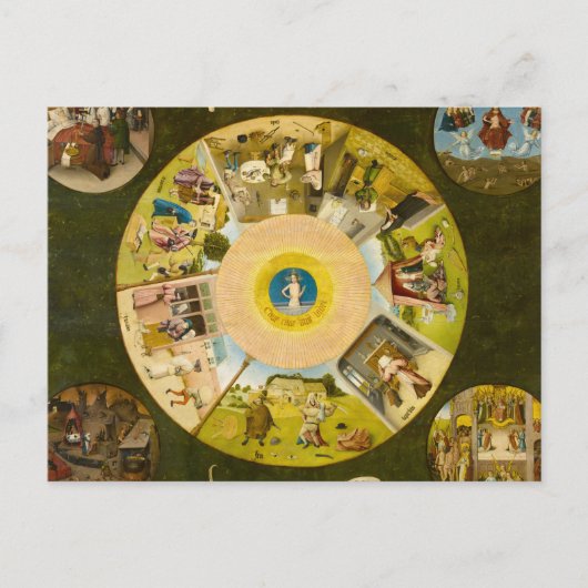 De zeven dagen zonnen en de vier laatste dingen briefkaart (Voorkant)