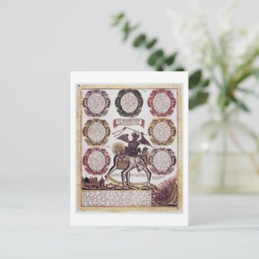 De zeven dagzonnen (graven) briefkaart (Staand voorkant)