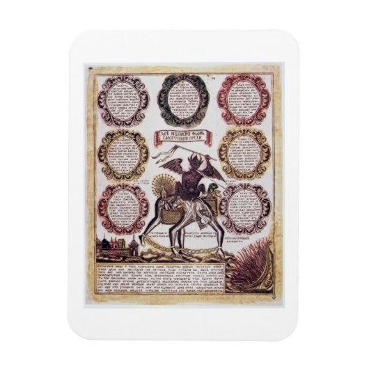 De zeven dagzonnen (graven) magneet (Verticaal)