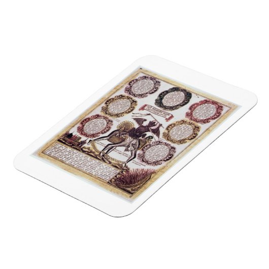 De zeven dagzonnen (graven) magneet (Linkerzijde)