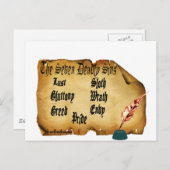 De zeven Dodelijke Zonden Briefkaart (Voorkant / Achterkant)