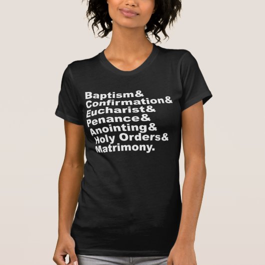 De zeven heiligdheden van het christendom en het k t-shirt (Voorkant)