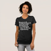 De zeven heiligdheden van het christendom en het k t-shirt (Voorkant volledig)