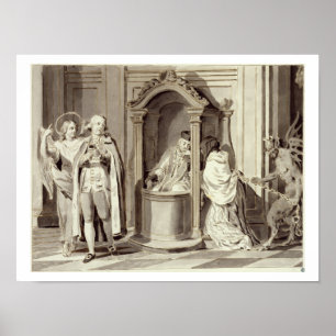 De zeven heiligen: Confession, 1779 (pen, bruin Poster