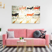 De zeven hemelse koeien en de heilige stier canvas afdruk (Insitu (Woonkamer))